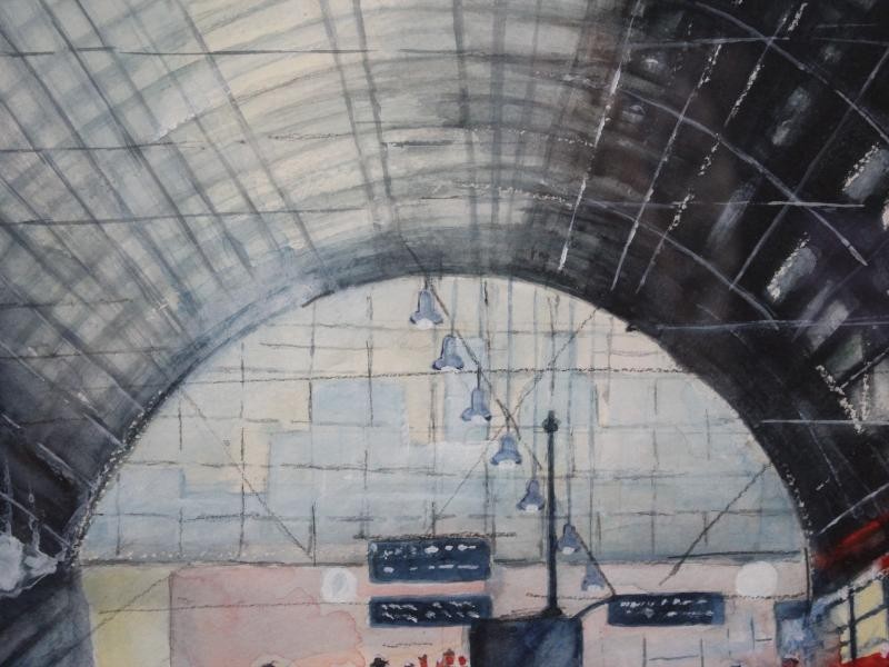 Aquarel 'Centraal Station van Antwerpen' - Rik Vendelmans