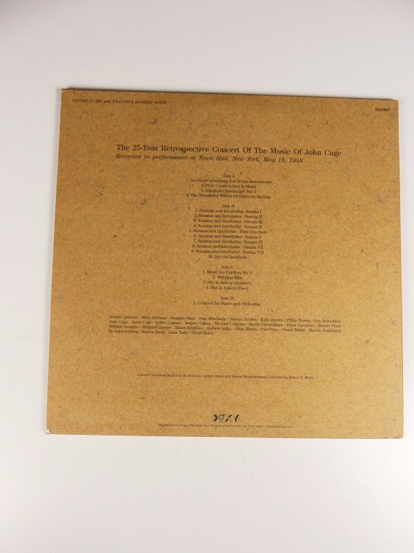 25 Year Retrospective Concert Of The Music Of John Cage - dubbele LP