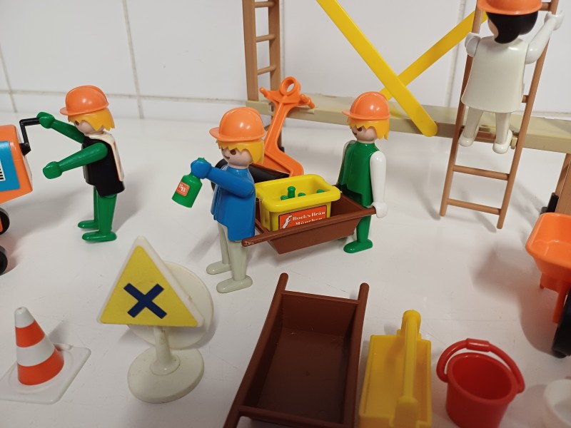 Vintage Playmobil bouwvakkers en steiger