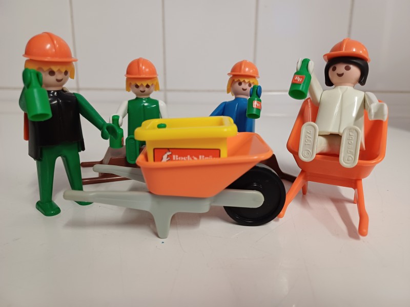 Vintage Playmobil bouwvakkers en steiger