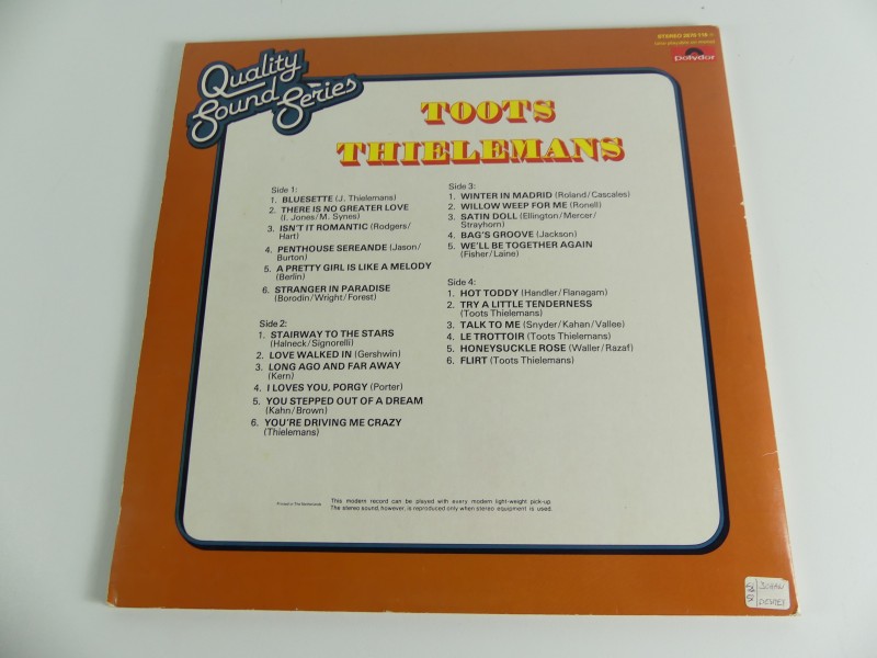 Toots Thielemans - 	Quality Sound Series. Vinyl * 2