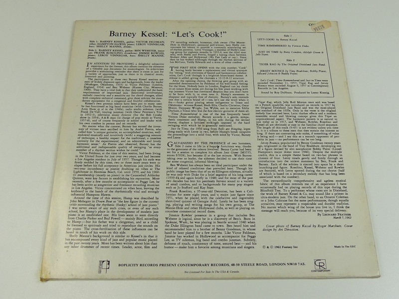 Barney Kessel – Let's Cook! Vinyl.