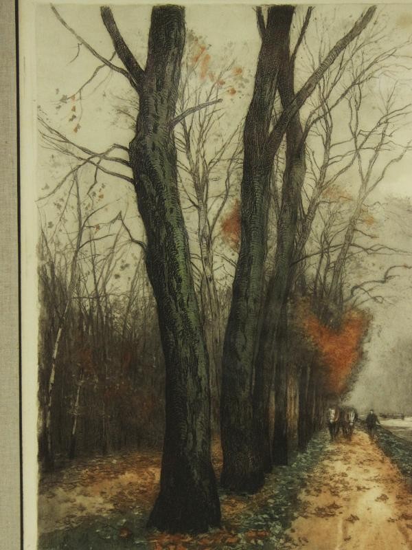 Grote kleurenets 'Canal en automne' - Henri Jourdain (1863-1931)