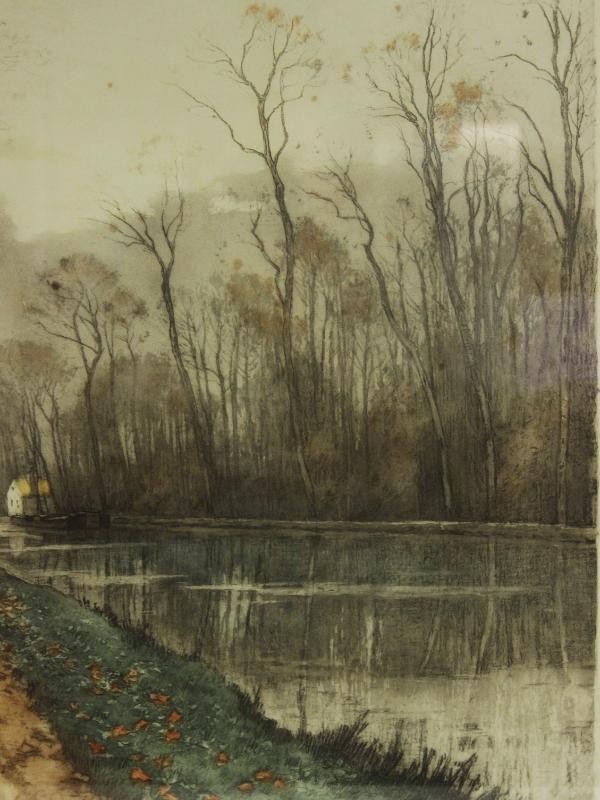 Grote kleurenets 'Canal en automne' - Henri Jourdain (1863-1931)