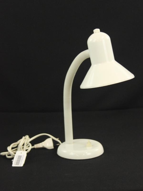 Vintage bureaulamp met zwanen nek - wit