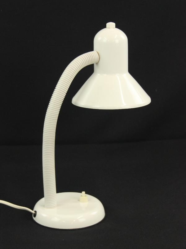 Vintage bureaulamp met zwanen nek - wit