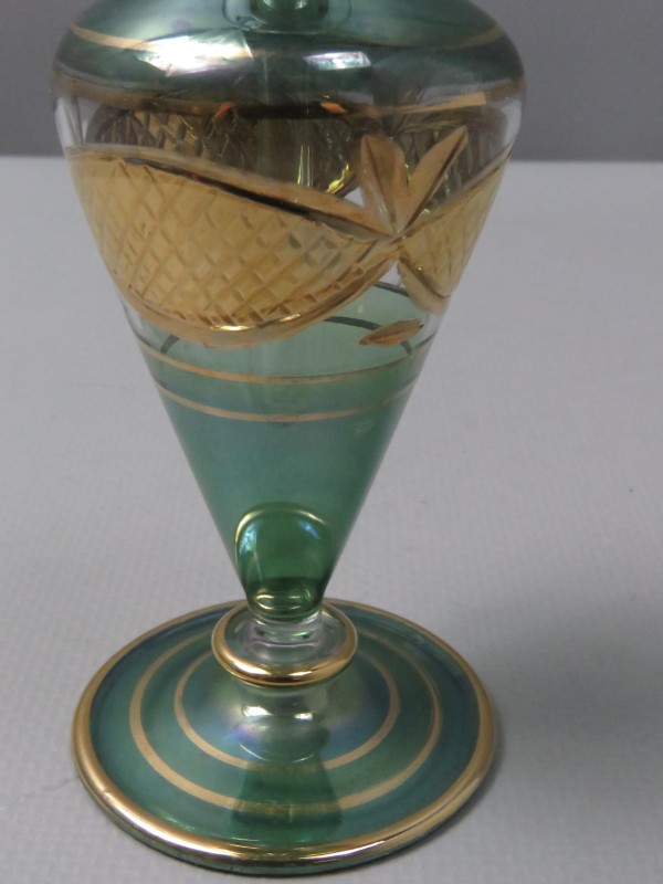 2 kleine Egyptische glazen parfumflesjes