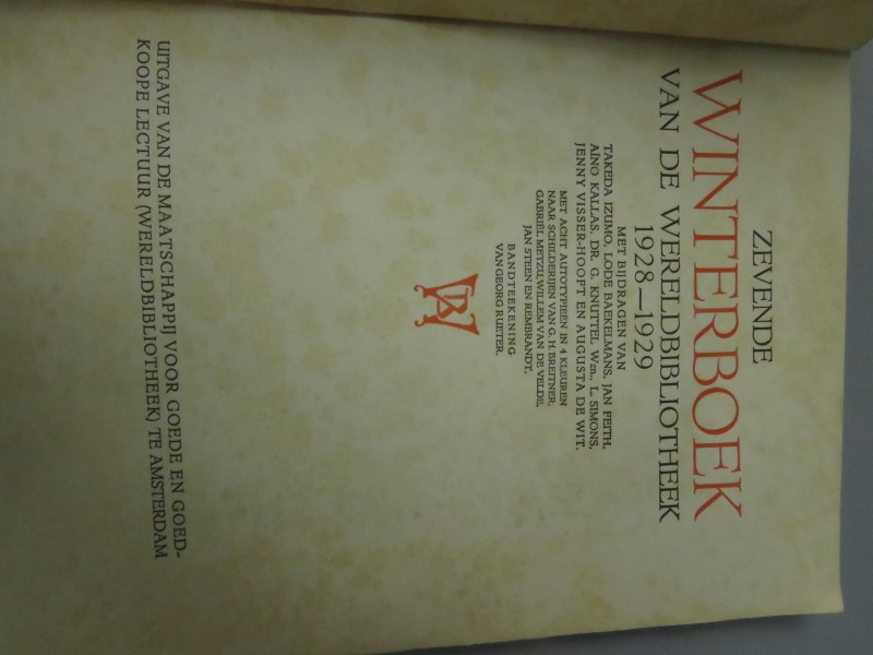 Vintage "winterboek 1928-1929 wereldbibliotheek"