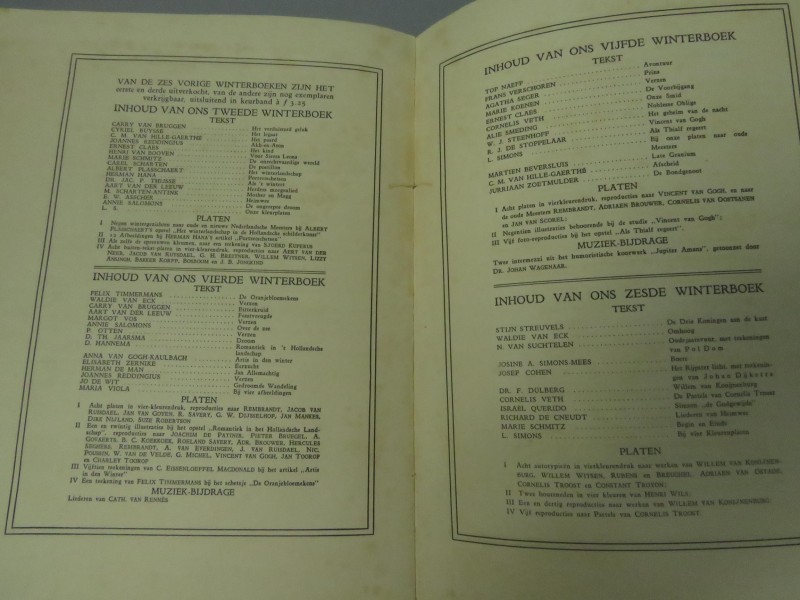 Vintage "winterboek 1928-1929 wereldbibliotheek"