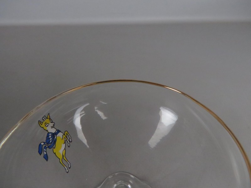 Vintage Babycham champagne glazen