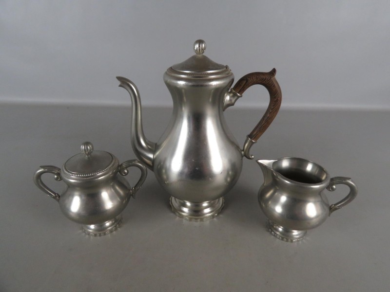 Verzilverd koffieservies "Pewter"