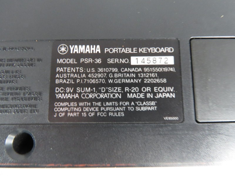 Yamaha keyboard PSR 36 (getest en werkt)