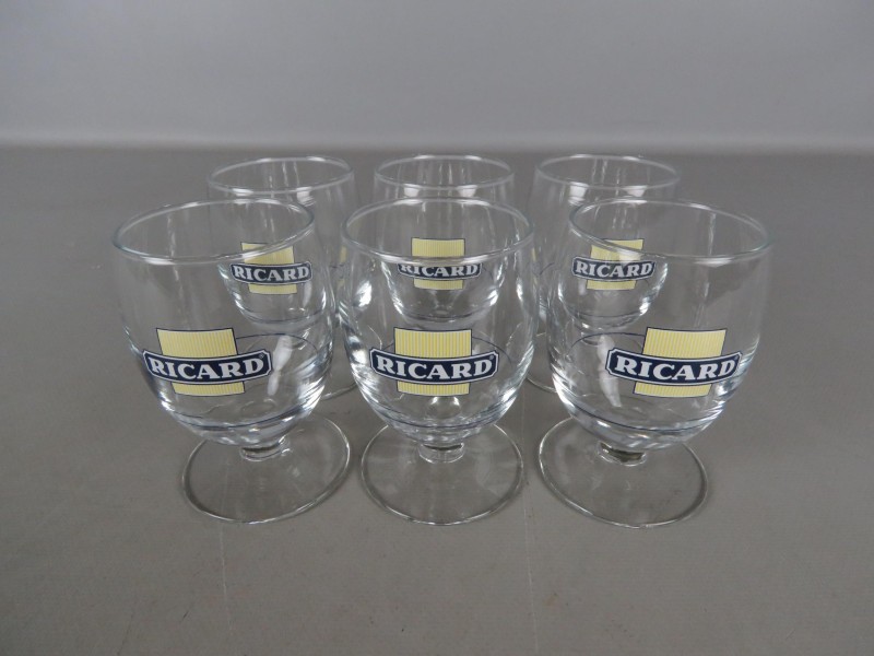 Set van 6 Ricard drink glazen