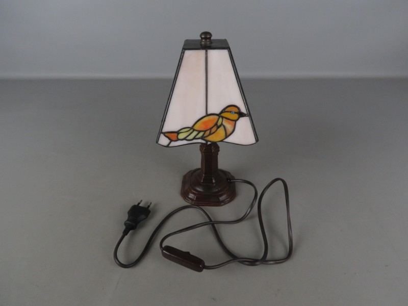 Vogel lamp in Tiffany stijl (getest en werkt)