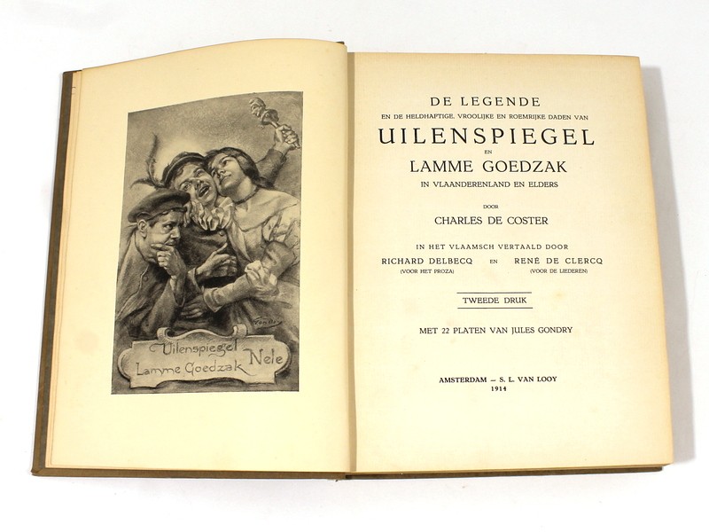 Antiek boek 'De Legende van Uilenspiegel' - Charles de Coster (1914)