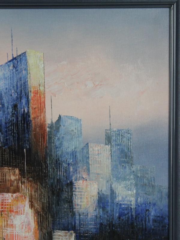 Olieverfschilderij met skyline - James Belton Bonsall (1926–1999)