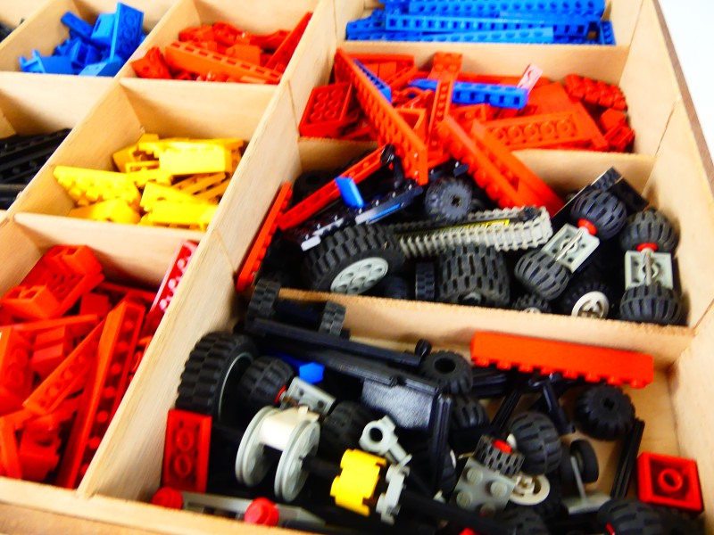 Vintage houten doos Lego.