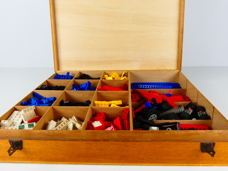 Vintage houten doos Lego.