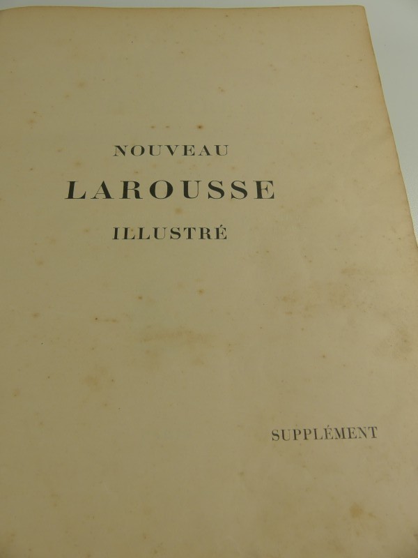 Encyclopedie - Nouveau Larousse illustré ''Supplement''