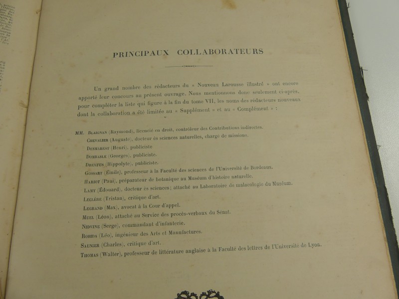 Encyclopedie - Nouveau Larousse illustré ''Supplement''