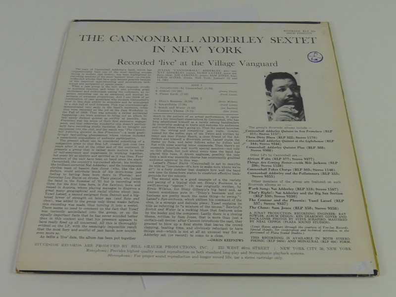 Cannonball Adderley Sextet - Lp Eerste druk