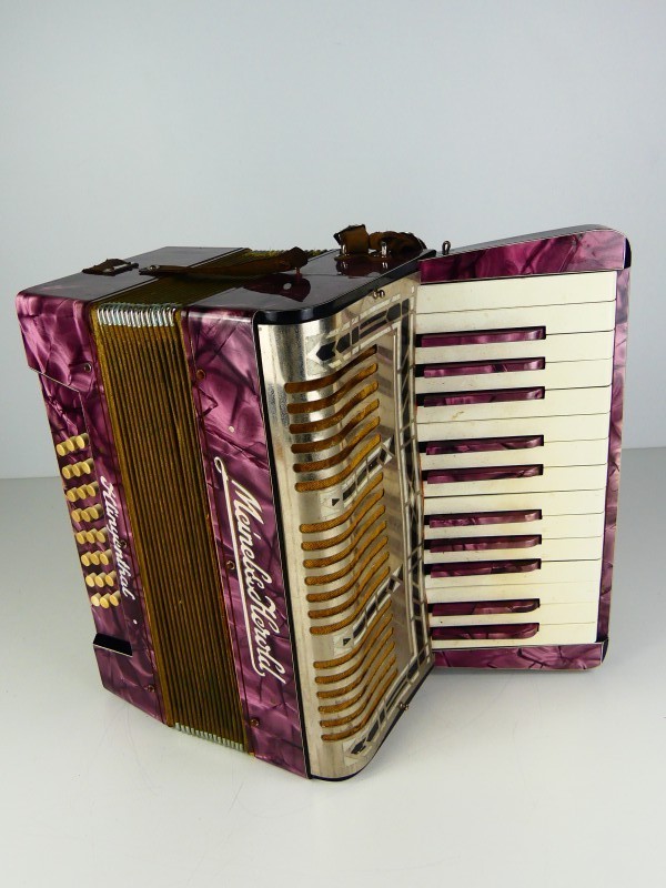 Zeldzame Duitse accordeon Meinel & Herold Klingenthal + originele koffer