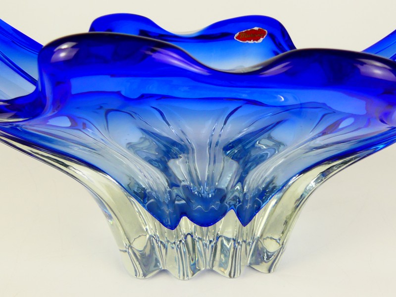 Vintage Blauw Schaal - Murano Italy