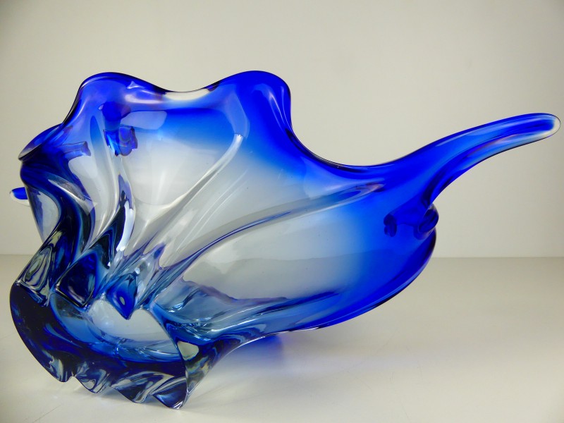 Vintage Blauw Schaal - Murano Italy