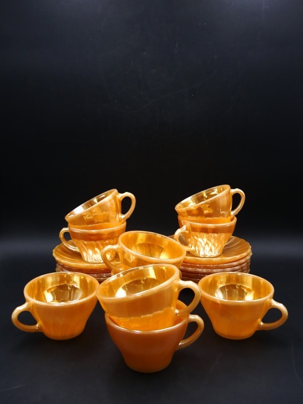 Vintage koffieservies Fire King hittebestendig serviesonderdelen