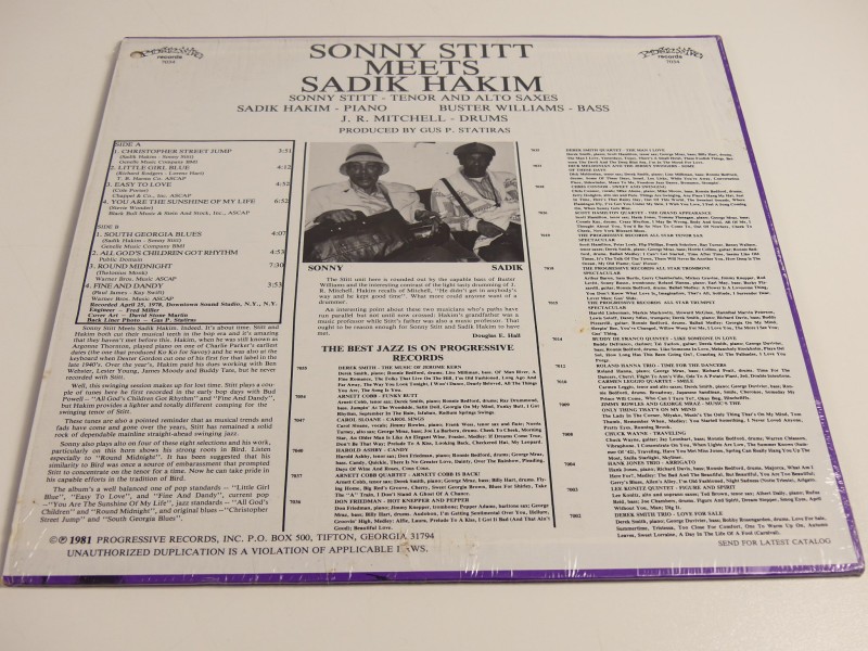 2 Lp's Jazz Sonny Stitt, Sadik Hakim  & Wardell Gray