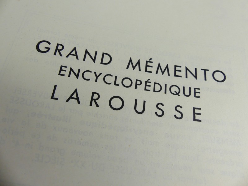 Grand Memento Encyclopedique Larousse 2 Delen - 1936-37