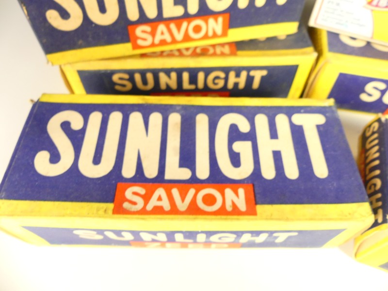 Vintage Sunlight zeep collectie van vier soorten