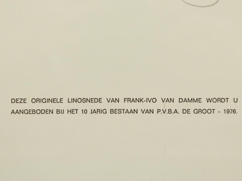 Houtsnede Frank-Ivo Van Damme 1976