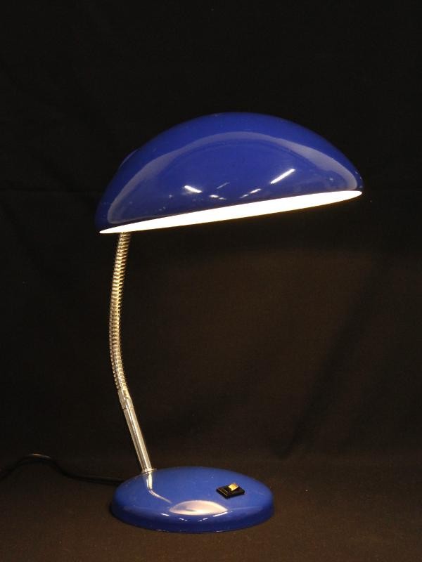 Blauwe bureaulamp Massive jaren 70