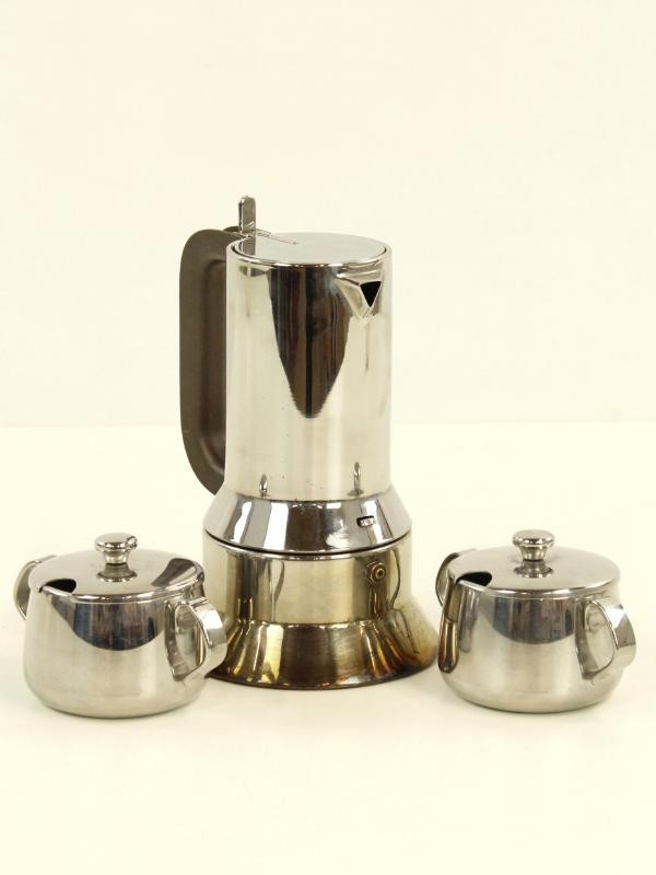 Alessi 9090 expresso koffieapparaat + 2 suikerpotjes  *update