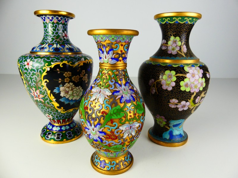 Vintage 3 Chinese Cloisonné - Vazen