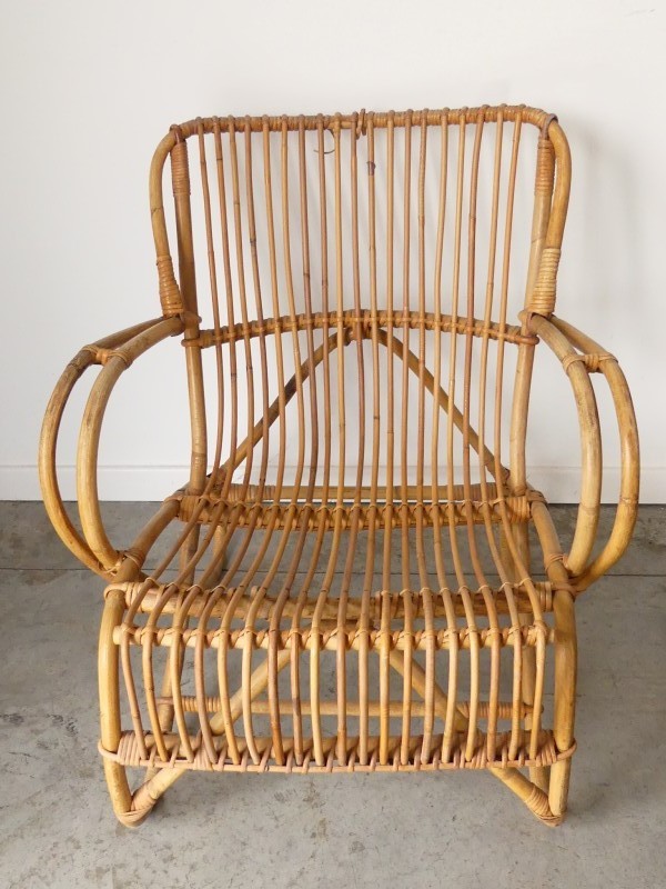 Vintage Rotan Fauteuil