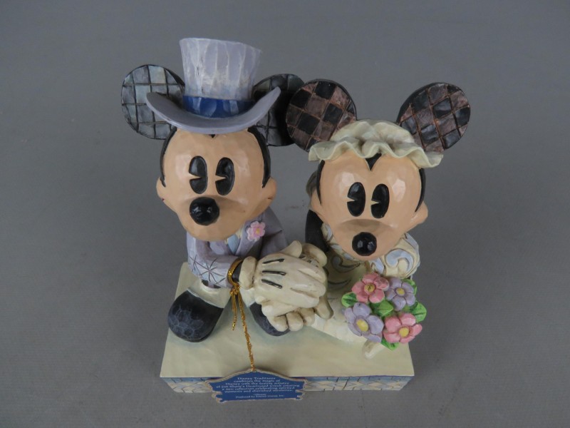 Disney "Mickey & Minnie Mouse trouw" houten beeldje