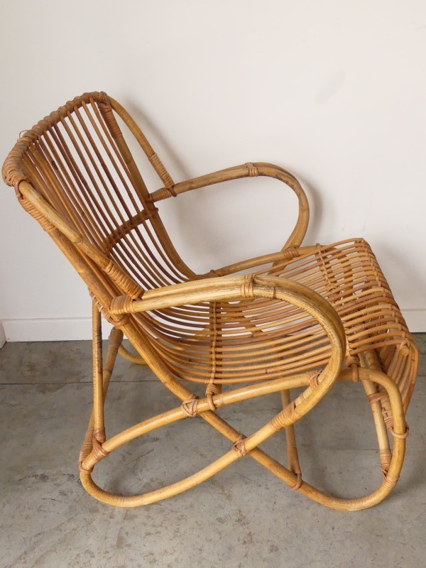 Vintage Rotan Fauteuil