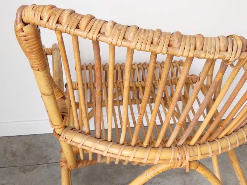 Vintage Rotan Fauteuil