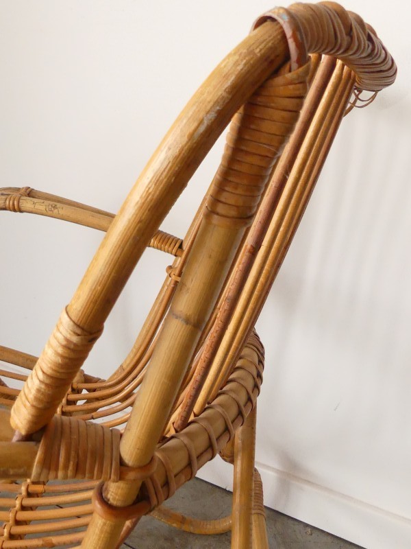 Vintage Rotan Fauteuil