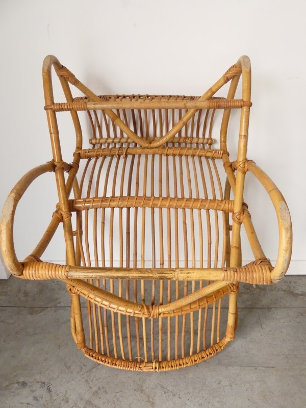 Vintage Rotan Fauteuil