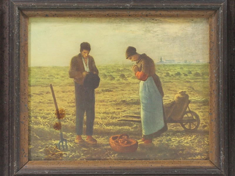 Vintage schilderij 'Het angelus - J.F. Millet