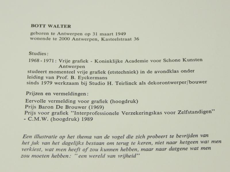 Grafiek ‘Vogels’ – Walter Bott (°1949)