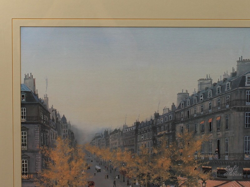 Vintage schilderij 'Les Grands Boulevards' - Michel Delacroix