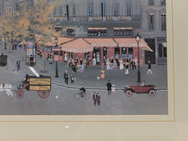 Vintage schilderij 'Les Grands Boulevards' - Michel Delacroix