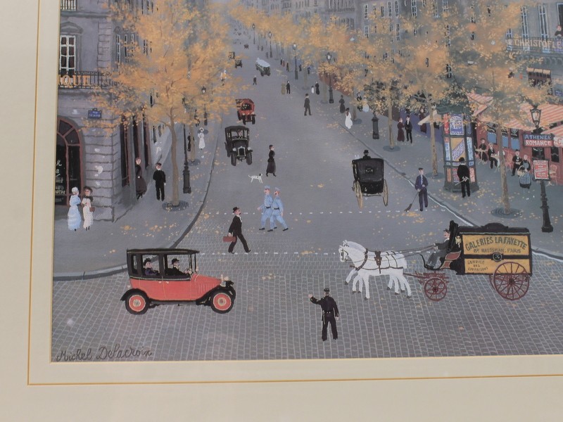 Vintage schilderij 'Les Grands Boulevards' - Michel Delacroix