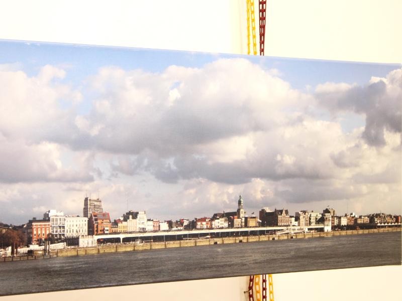 De knappe Antwerpse skyline - Gedrukte foto op canvas (3 m lang)