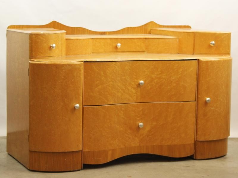 Antieke kaptafel/dressoir met originele spiegel - art deco - jaren '20-'30