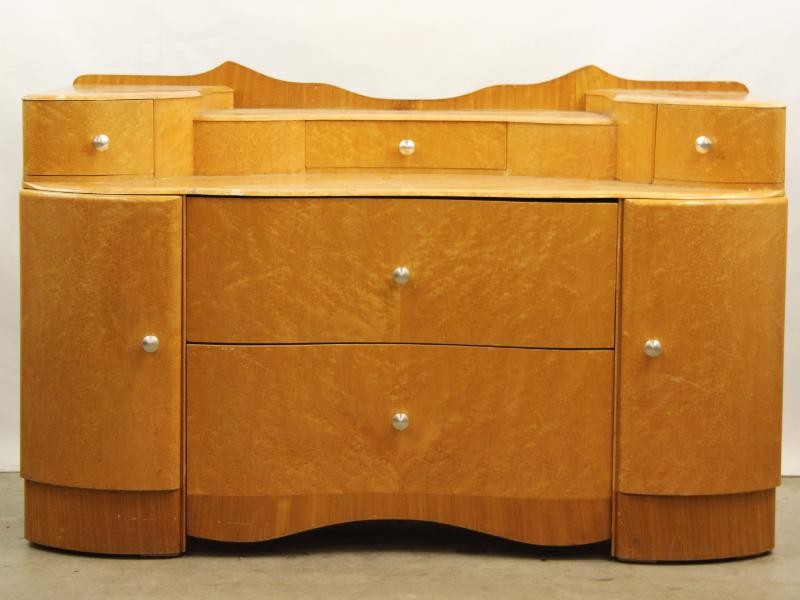 Antieke kaptafel/dressoir met originele spiegel - art deco - jaren '20-'30